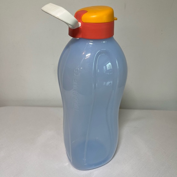 Tupperware Sky Blue Bottle with Orange Lid. Large. New. Strong closure. - Picture 1 of 6
